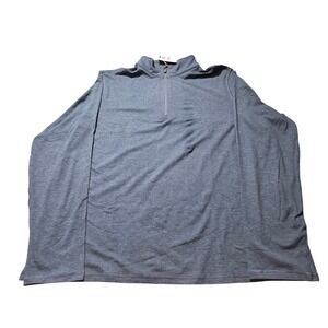 Members Mark Mens Favorite Soft Quarter Zip Pullover Blue Heathered XXL MM23138